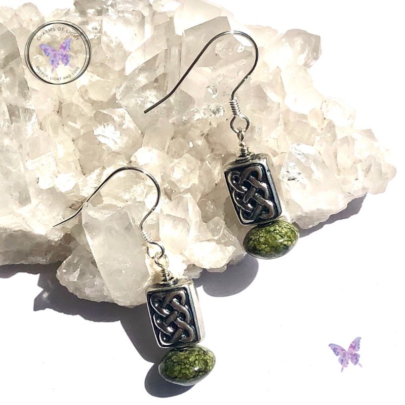 Silver Celtic Russian Serpentine Earrings